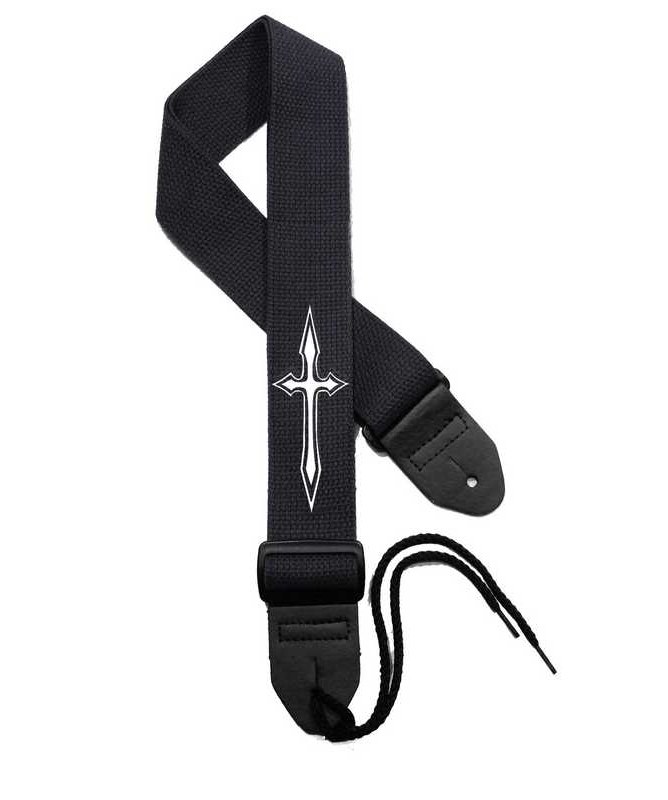 Gothic Cross II Christian guitar strap